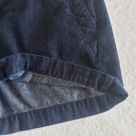 LOFT Chino Mid Rise Dark Wash Denim Shorts Blue SZ 27/4 - Picture 9 of 15